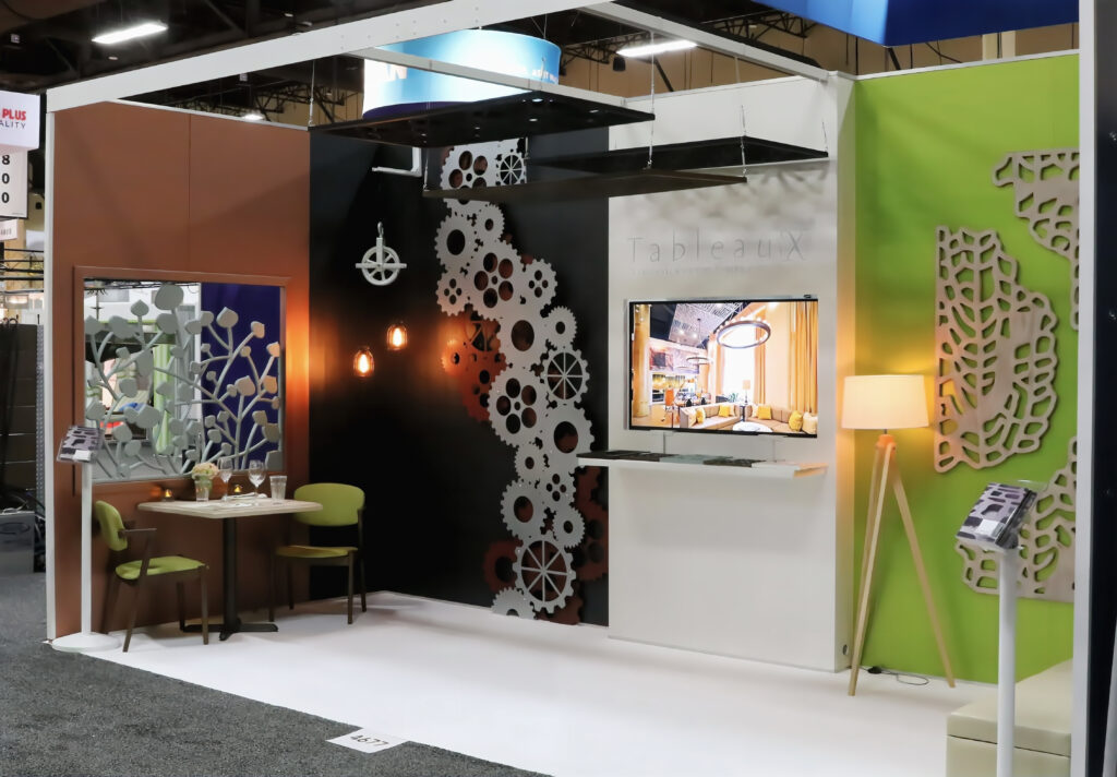 Tableaux Tradeshow Booth Tradeshow Panel Solutions Thick Wood Panel Manufacturer ultimate outsourcing partner suspended panels wall panels dividers custom wood panels
