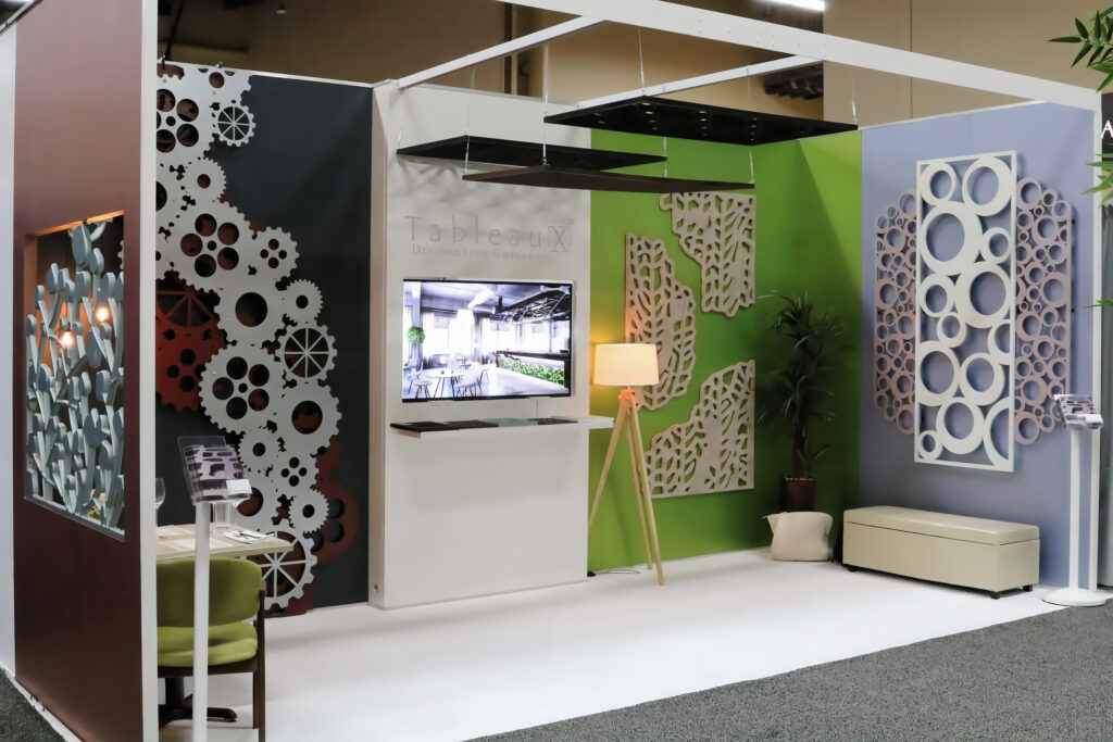 Tableaux Tradeshow Booth Tradeshow Panel Solutions Thick Wood Panel Manufacturer ultimate outsourcing partner suspended panels wall panels dividers custom wood panels 1